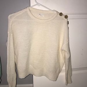 White cropped sweater